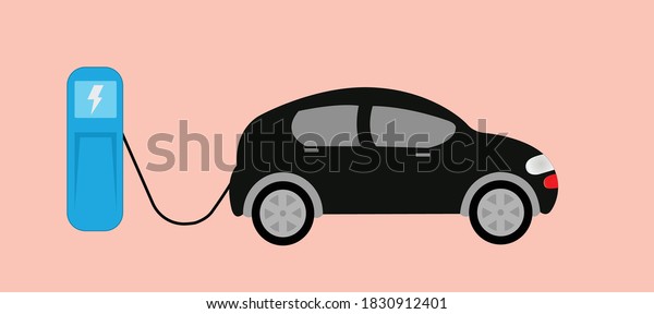 Car\
refuel on Gas Station vector illustration. Refueling Car vector\
illustration. Man Fills his Car with Fuel for Long Journey. Payment\
Gasoline. Oil Business. Refilling black\
Car.\
\
