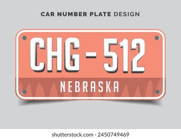 Car Registration License Number Plate Vehicle Registration License Number plate Design Standard Size with Text Effect 