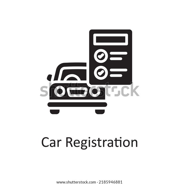 Car Registration\
vector solid Icon Design illustration. Miscellaneous Symbol on\
White background EPS 10\
File