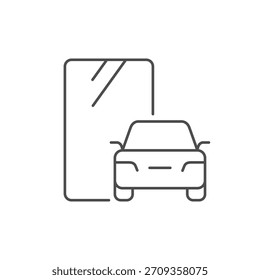 Ícone da linha de aplicação relacionada ao carro
