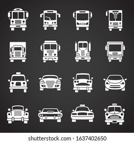 Car related icons set on background for graphic and web design. Creative illustration concept symbol for web or mobile app.