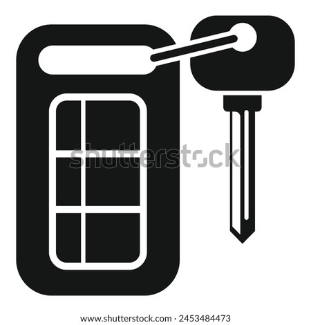 Car remote control key icon simple vector. Smart security. Safe chip