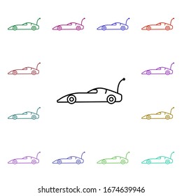 Car with remote control line multi color style icon. Simple thin line, outline vector of toys icons for ui and ux, website or mobile application