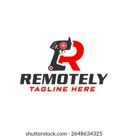 diseño de logotipo de control remoto de coche con letra R