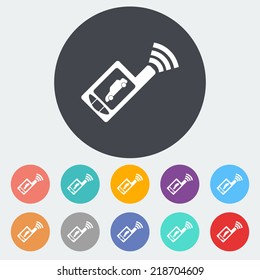 Car remote control. Single flat icon on the circle. Vector illustration.
