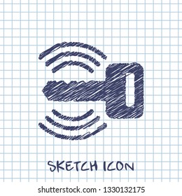 Car remote key symbol vector hmi dashboard sketch icon 