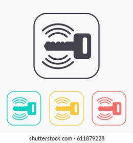 Car remote key symbol vector hmi dashboard flat icon