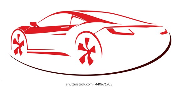 Car Rent Abstract Lines Vector. Logo. Vector illustration