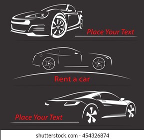 Car Rent Abstract Lines Vector Logo. Set-2. Vector illustration