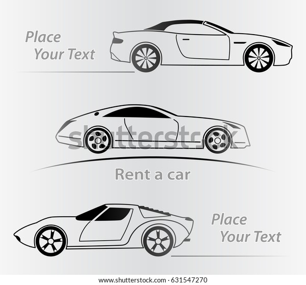 Car\
Rent Abstract Lines Vector. Set. Vector\
illustration