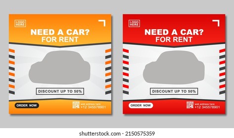 Car rent banner for social meda post template, you can use this background for your content