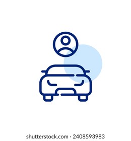 Car rent customer. Pixel perfect, editable stroke