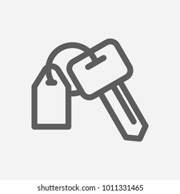 Car rent icon line symbol. Isolated vector illustration of key sign concept for your web site mobile app logo UI design.