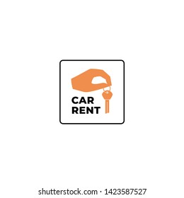 
Car rent logo with hand and key