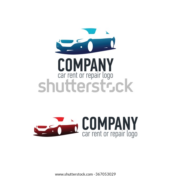 Car rent or repair service label. Vector logo design\
template. 