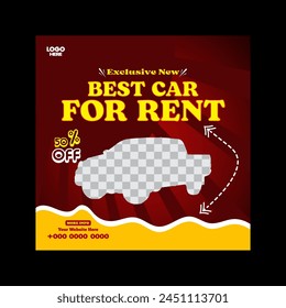 car rent or sale post design  and social media Instagram banner template