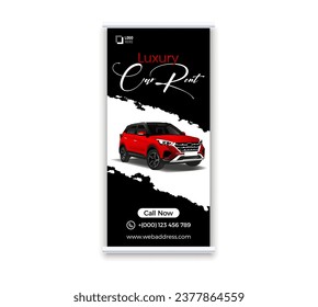 Car rent, Sale roll up banner design template for web and print.