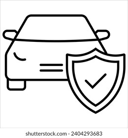 Icono de la línea delgada mínima simple para el alquiler y el automóvil