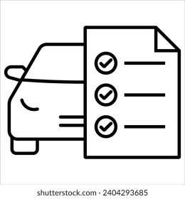 Car and rent simple minimal thin line icon