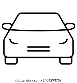 Icono de la línea delgada mínima simple para el alquiler y el automóvil