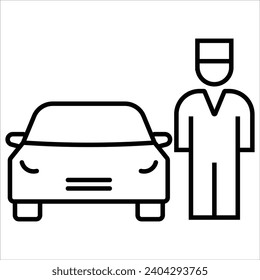 Car and rent simple minimal thin line icon