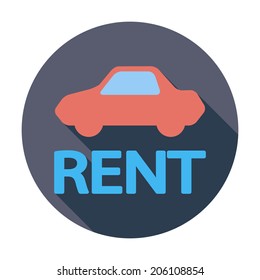Car for rent. Single flat color icon. Vector illustration.