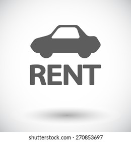Car for rent. Single flat icon on white background. Vector illustration.
