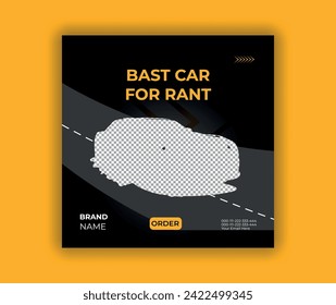 Car rent social media banner design template.