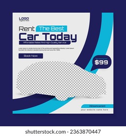 Car rent social media post banner template design 