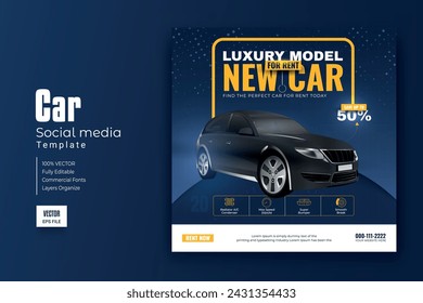 Car rent social media post template