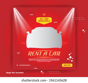 car rent social media sale banner template