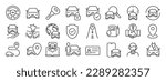Car rent thin line icons. For website marketing design, logo, app, template, ui, etc. Vector illustration.