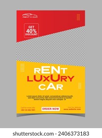 Car rental and automotive flyer design template

