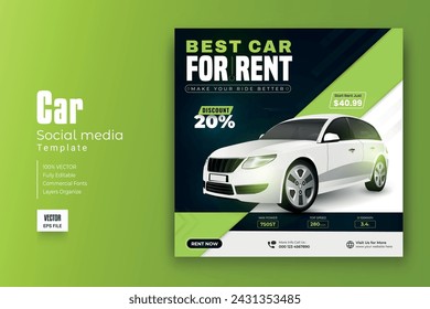 Car rental and automotive social media post template