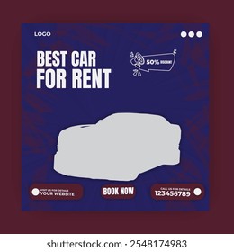 Car rental and Automotive social media banner or post template