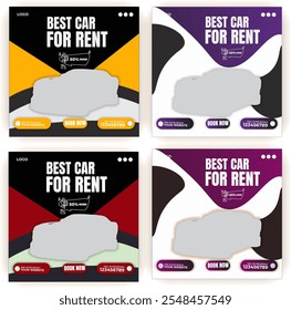 Car rental and Automotive social media banner or  post template