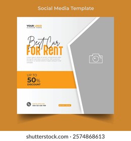 Car rental and Automotive social media banner or Instagram post template