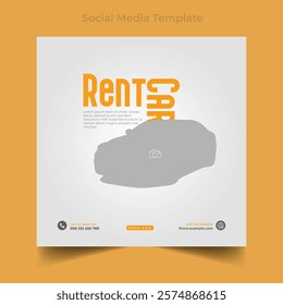 Car rental and Automotive social media banner or Instagram post template