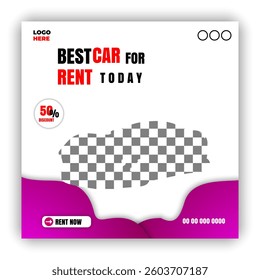 Car rental and Automotive social media banner or Instagram post template