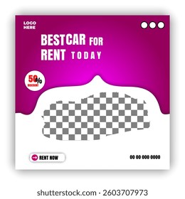 Car rental and Automotive social media banner or Instagram post template