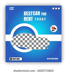 Car rental and Automotive social media banner or Instagram post template