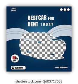 Car rental and Automotive social media banner or Instagram post template