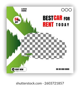 Car rental and Automotive social media banner or Instagram post template