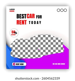 Car rental and Automotive social media banner or Instagram post template