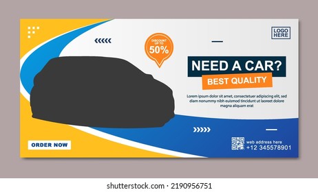 Car Rental Banner Modern Web Banner Template