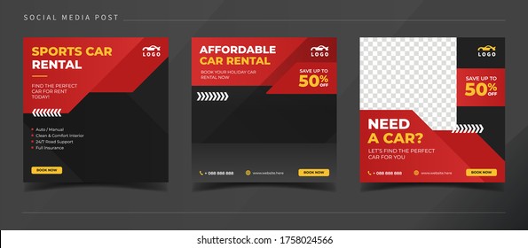 Car Rental Banner For Social Media Post Template