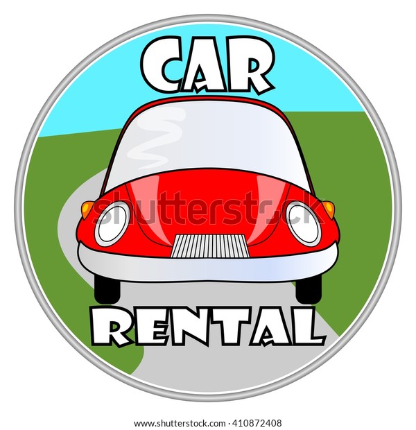 Car rental
billboard with cute red car in circle
