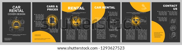 Car rental brochure template layout. Carpooling\
service. Flyer, booklet, leaflet print design. Taxi ordering. Rent\
auto. Vector page layouts for magazines, annual reports,\
advertising posters