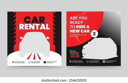 Car Rental Business Flyer , Banner, Cover, Leaflet, Social Media Post And Story Vector Template.