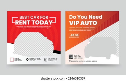 Car Rental Business Flyer , Banner, Cover, Leaflet, Social Media Post And Story Vector Template.